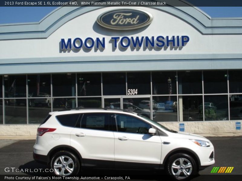 White Platinum Metallic Tri-Coat / Charcoal Black 2013 Ford Escape SE 1.6L EcoBoost 4WD