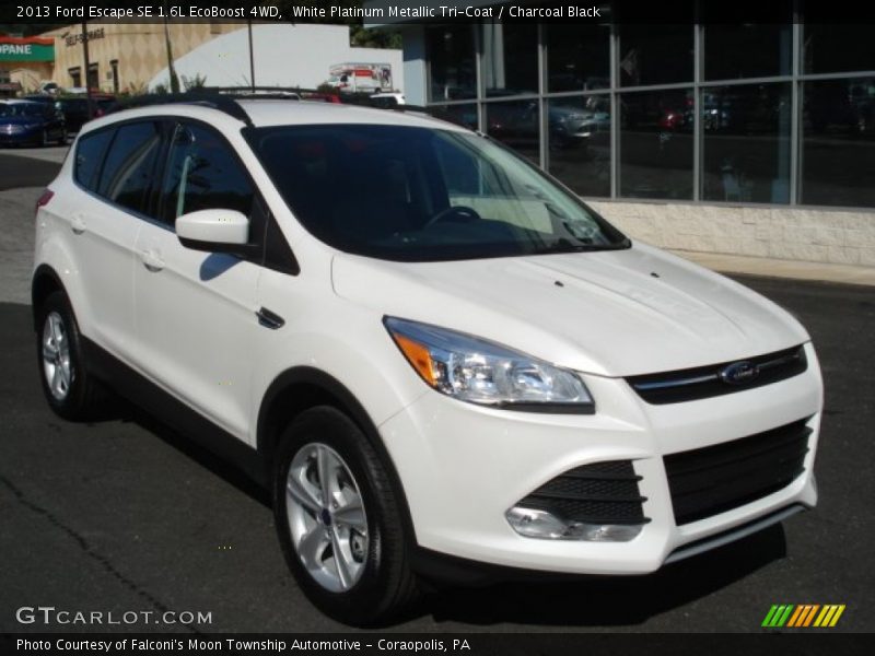 White Platinum Metallic Tri-Coat / Charcoal Black 2013 Ford Escape SE 1.6L EcoBoost 4WD