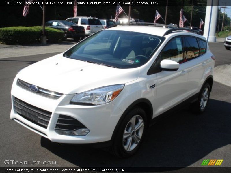 White Platinum Metallic Tri-Coat / Charcoal Black 2013 Ford Escape SE 1.6L EcoBoost 4WD