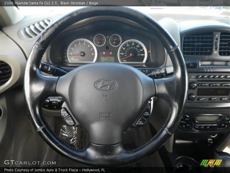 Black Obsidian / Beige 2006 Hyundai Santa Fe GLS 3.5