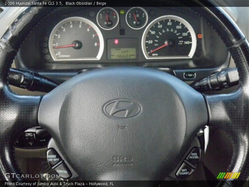 Black Obsidian / Beige 2006 Hyundai Santa Fe GLS 3.5