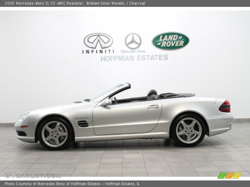 Brilliant Silver Metallic / Charcoal 2005 Mercedes-Benz SL 55 AMG Roadster