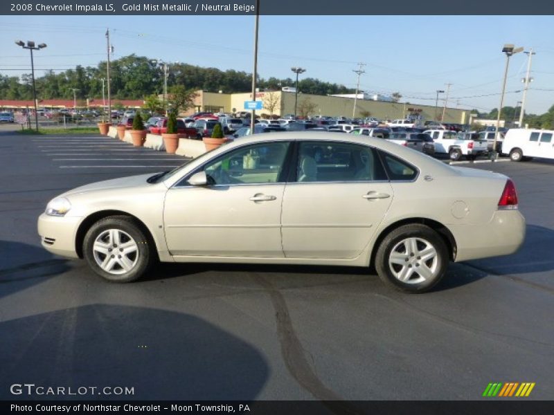 Gold Mist Metallic / Neutral Beige 2008 Chevrolet Impala LS