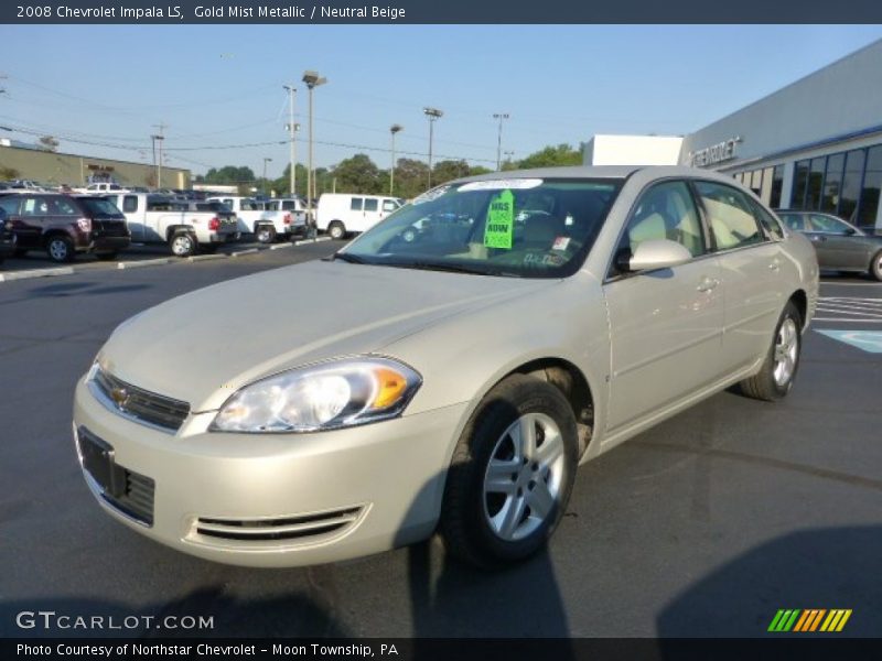 Gold Mist Metallic / Neutral Beige 2008 Chevrolet Impala LS