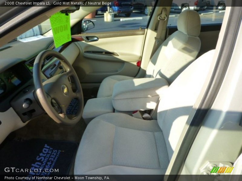 Gold Mist Metallic / Neutral Beige 2008 Chevrolet Impala LS