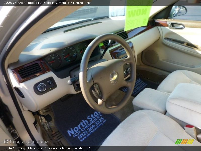 Gold Mist Metallic / Neutral Beige 2008 Chevrolet Impala LS