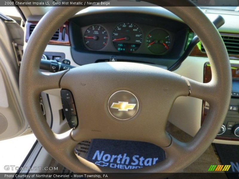 Gold Mist Metallic / Neutral Beige 2008 Chevrolet Impala LS