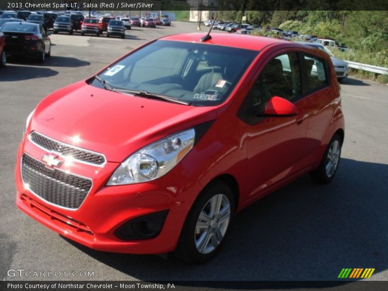 Salsa (Red) / Silver/Silver 2013 Chevrolet Spark LT