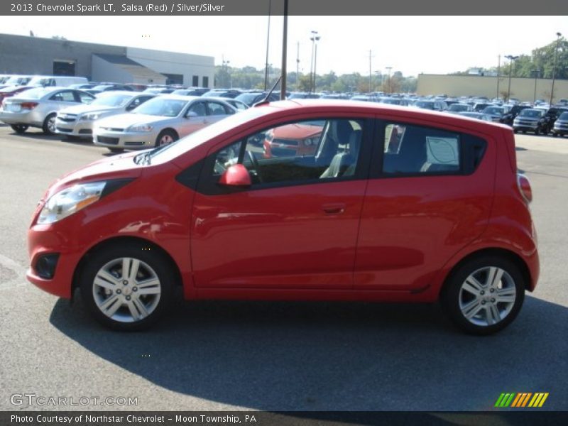 Salsa (Red) / Silver/Silver 2013 Chevrolet Spark LT