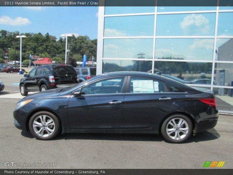 Pacific Blue Pearl / Gray 2013 Hyundai Sonata Limited