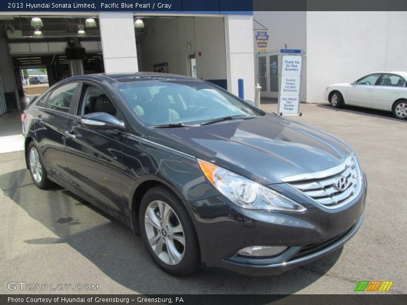 Pacific Blue Pearl / Gray 2013 Hyundai Sonata Limited
