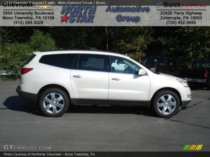 White Diamond Tricoat / Ebony 2012 Chevrolet Traverse LT AWD
