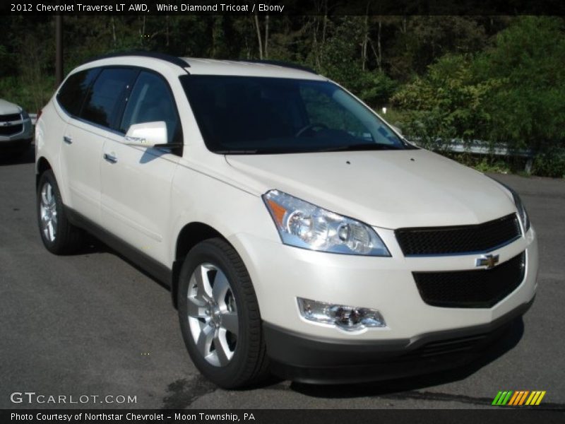 White Diamond Tricoat / Ebony 2012 Chevrolet Traverse LT AWD