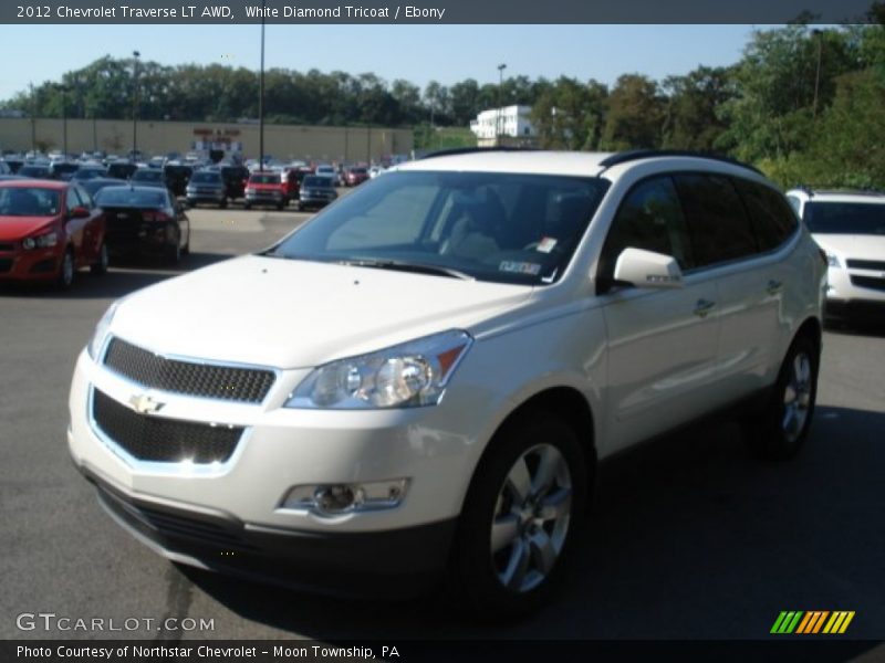 White Diamond Tricoat / Ebony 2012 Chevrolet Traverse LT AWD