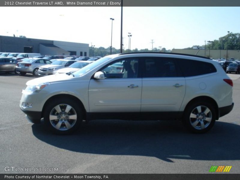 White Diamond Tricoat / Ebony 2012 Chevrolet Traverse LT AWD