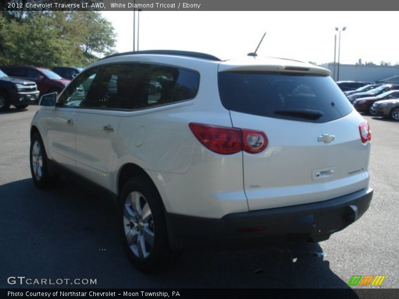 White Diamond Tricoat / Ebony 2012 Chevrolet Traverse LT AWD