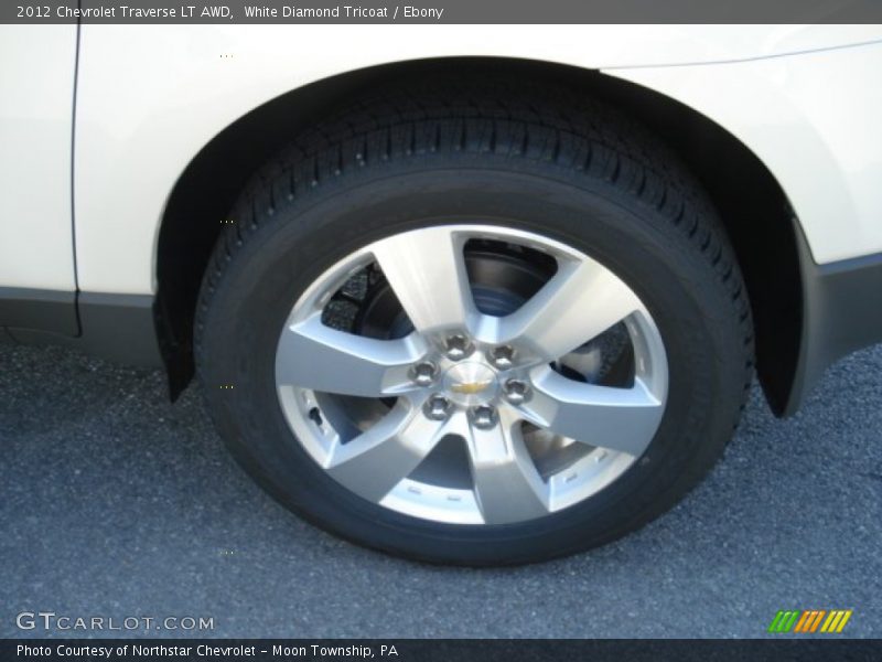 White Diamond Tricoat / Ebony 2012 Chevrolet Traverse LT AWD