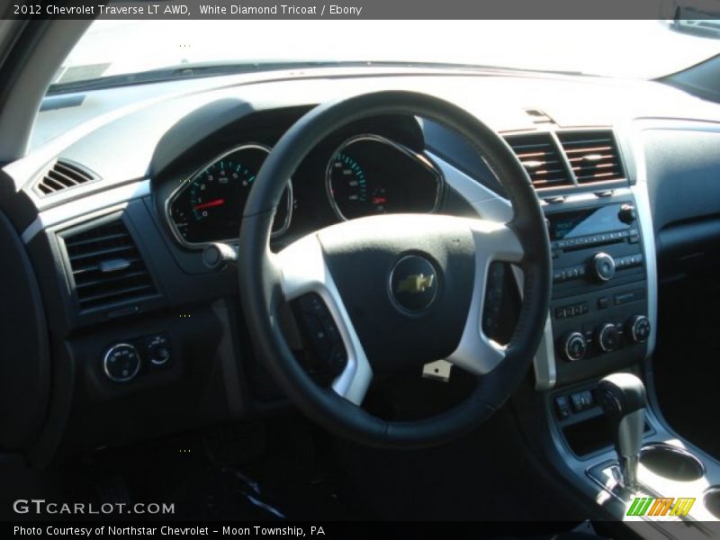 White Diamond Tricoat / Ebony 2012 Chevrolet Traverse LT AWD