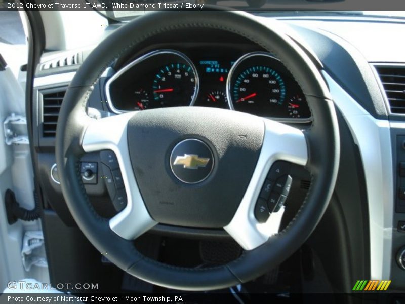 White Diamond Tricoat / Ebony 2012 Chevrolet Traverse LT AWD