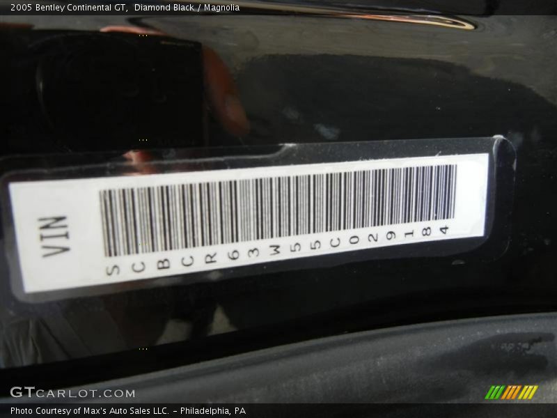 Diamond Black / Magnolia 2005 Bentley Continental GT