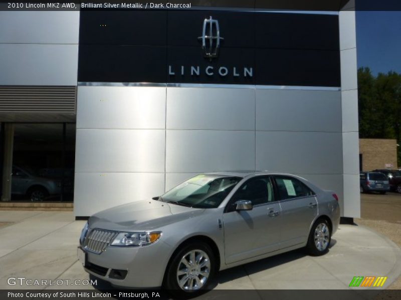 Brilliant Silver Metallic / Dark Charcoal 2010 Lincoln MKZ AWD
