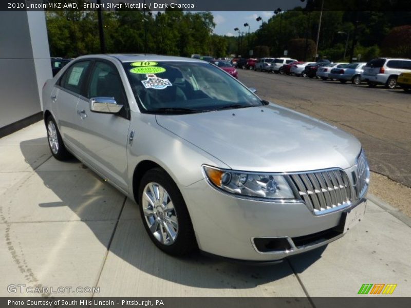 Brilliant Silver Metallic / Dark Charcoal 2010 Lincoln MKZ AWD