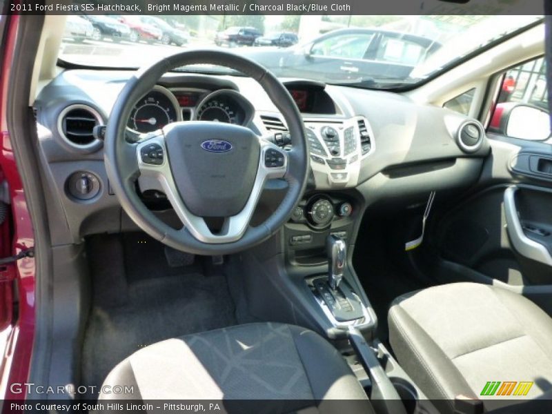 Charcoal Black/Blue Cloth Interior - 2011 Fiesta SES Hatchback 