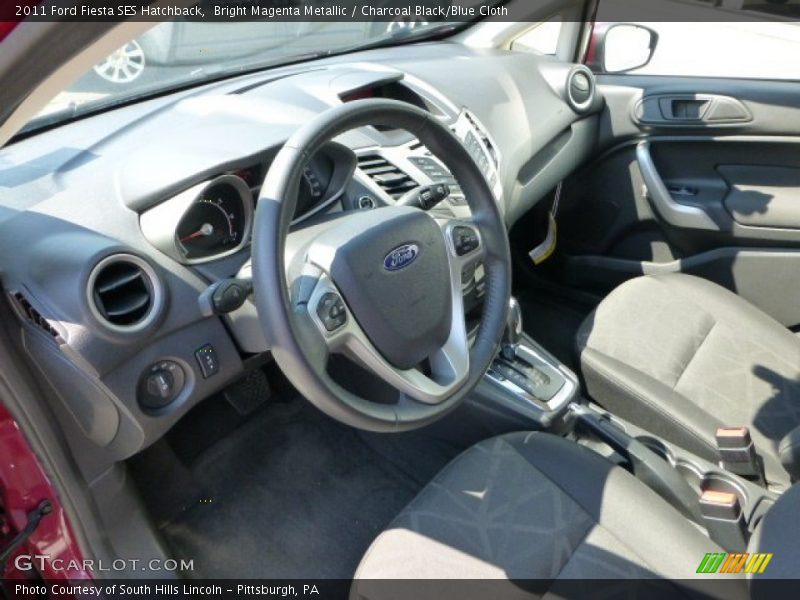 Bright Magenta Metallic / Charcoal Black/Blue Cloth 2011 Ford Fiesta SES Hatchback