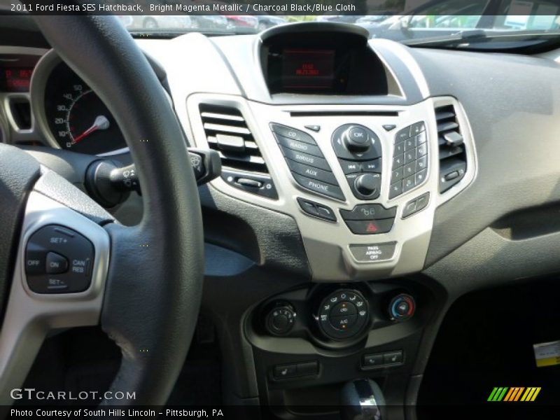 Bright Magenta Metallic / Charcoal Black/Blue Cloth 2011 Ford Fiesta SES Hatchback