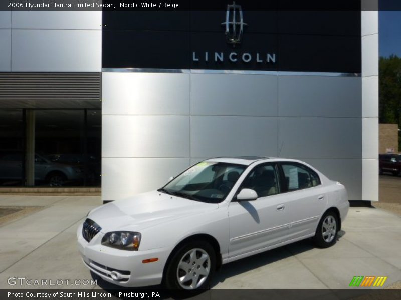 Nordic White / Beige 2006 Hyundai Elantra Limited Sedan