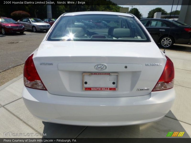 Nordic White / Beige 2006 Hyundai Elantra Limited Sedan