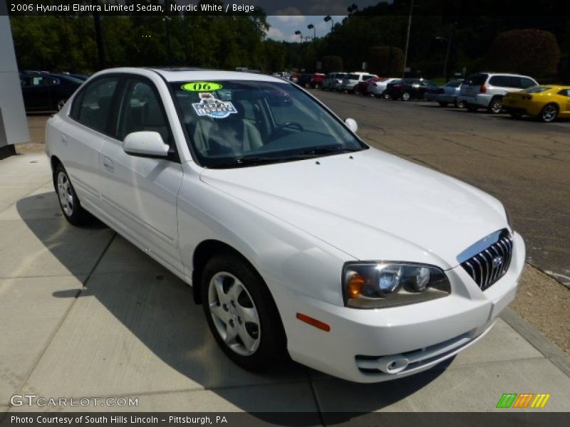 Nordic White / Beige 2006 Hyundai Elantra Limited Sedan