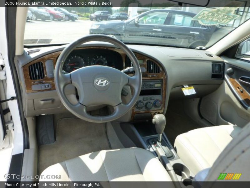 Nordic White / Beige 2006 Hyundai Elantra Limited Sedan
