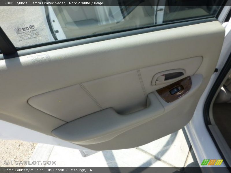 Nordic White / Beige 2006 Hyundai Elantra Limited Sedan