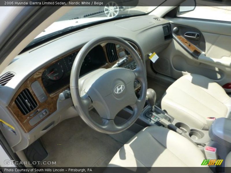 Nordic White / Beige 2006 Hyundai Elantra Limited Sedan