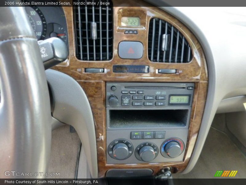 Nordic White / Beige 2006 Hyundai Elantra Limited Sedan