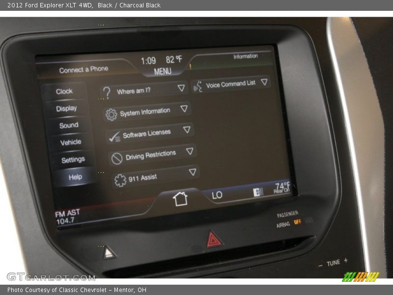 Black / Charcoal Black 2012 Ford Explorer XLT 4WD