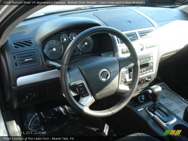 Brilliant Silver Metallic / Dark Charcoal/Ice Blue Alcantara 2009 Mercury Milan V6 Appearance Package
