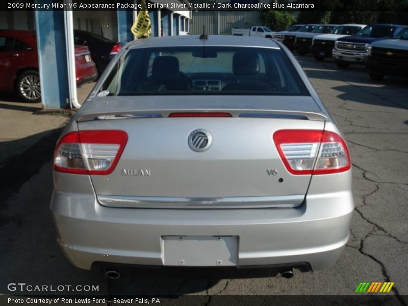 Brilliant Silver Metallic / Dark Charcoal/Ice Blue Alcantara 2009 Mercury Milan V6 Appearance Package