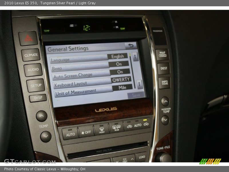 Tungsten Silver Pearl / Light Gray 2010 Lexus ES 350