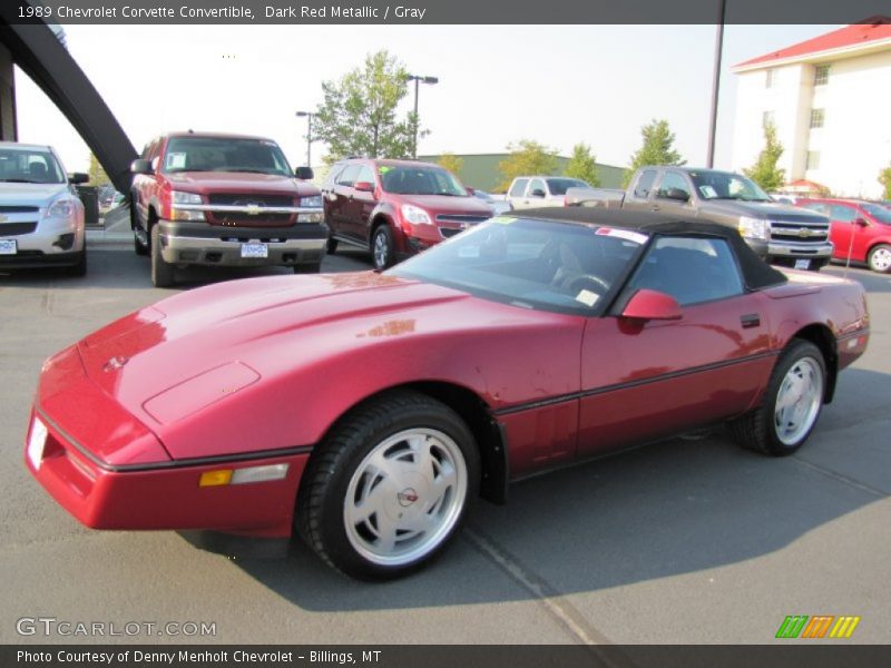 Dark Red Metallic / Gray 1989 Chevrolet Corvette Convertible