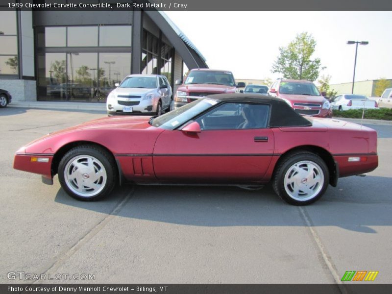 Dark Red Metallic / Gray 1989 Chevrolet Corvette Convertible