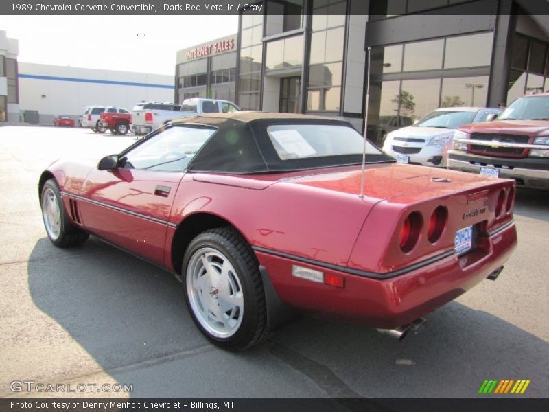 Dark Red Metallic / Gray 1989 Chevrolet Corvette Convertible