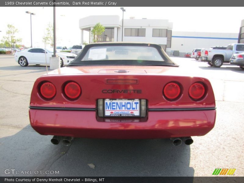 Dark Red Metallic / Gray 1989 Chevrolet Corvette Convertible