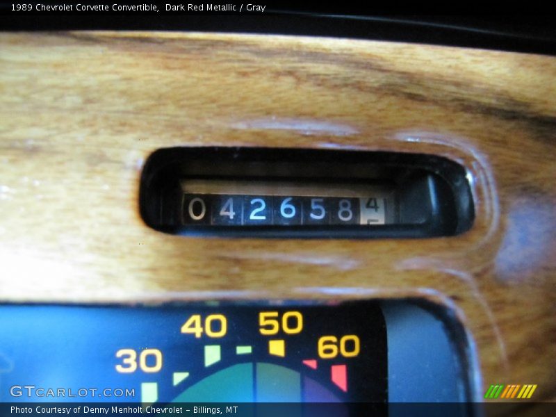Dark Red Metallic / Gray 1989 Chevrolet Corvette Convertible