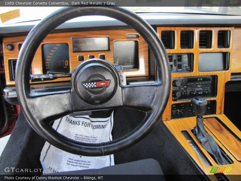 Dark Red Metallic / Gray 1989 Chevrolet Corvette Convertible