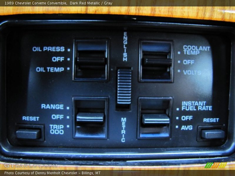 Controls of 1989 Corvette Convertible