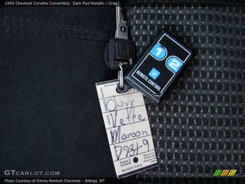 Keys of 1989 Corvette Convertible