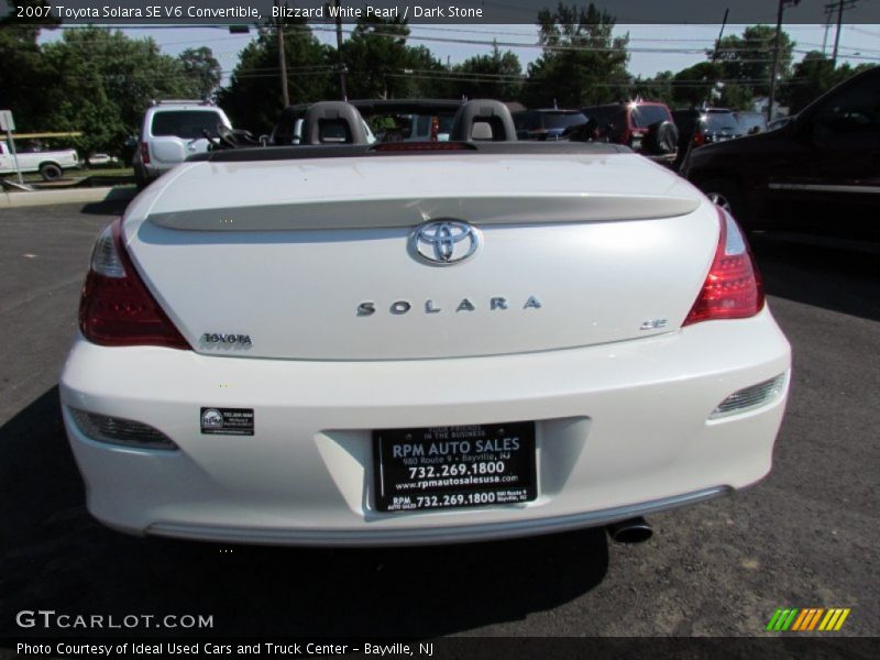 Blizzard White Pearl / Dark Stone 2007 Toyota Solara SE V6 Convertible