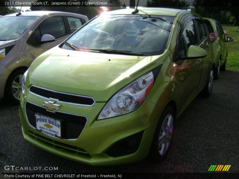 Jalapeno (Green) / Green/Green 2013 Chevrolet Spark LT